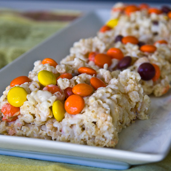 Reese’s Pieces Rice Krispies Treats